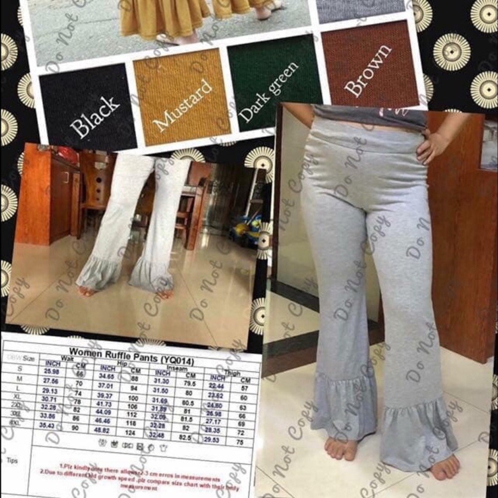 NWT Millennial Gray Ruffle Flare Pants